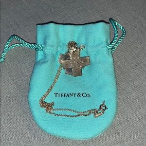 Tiffany &Co. Authentic Double Cross Necklace